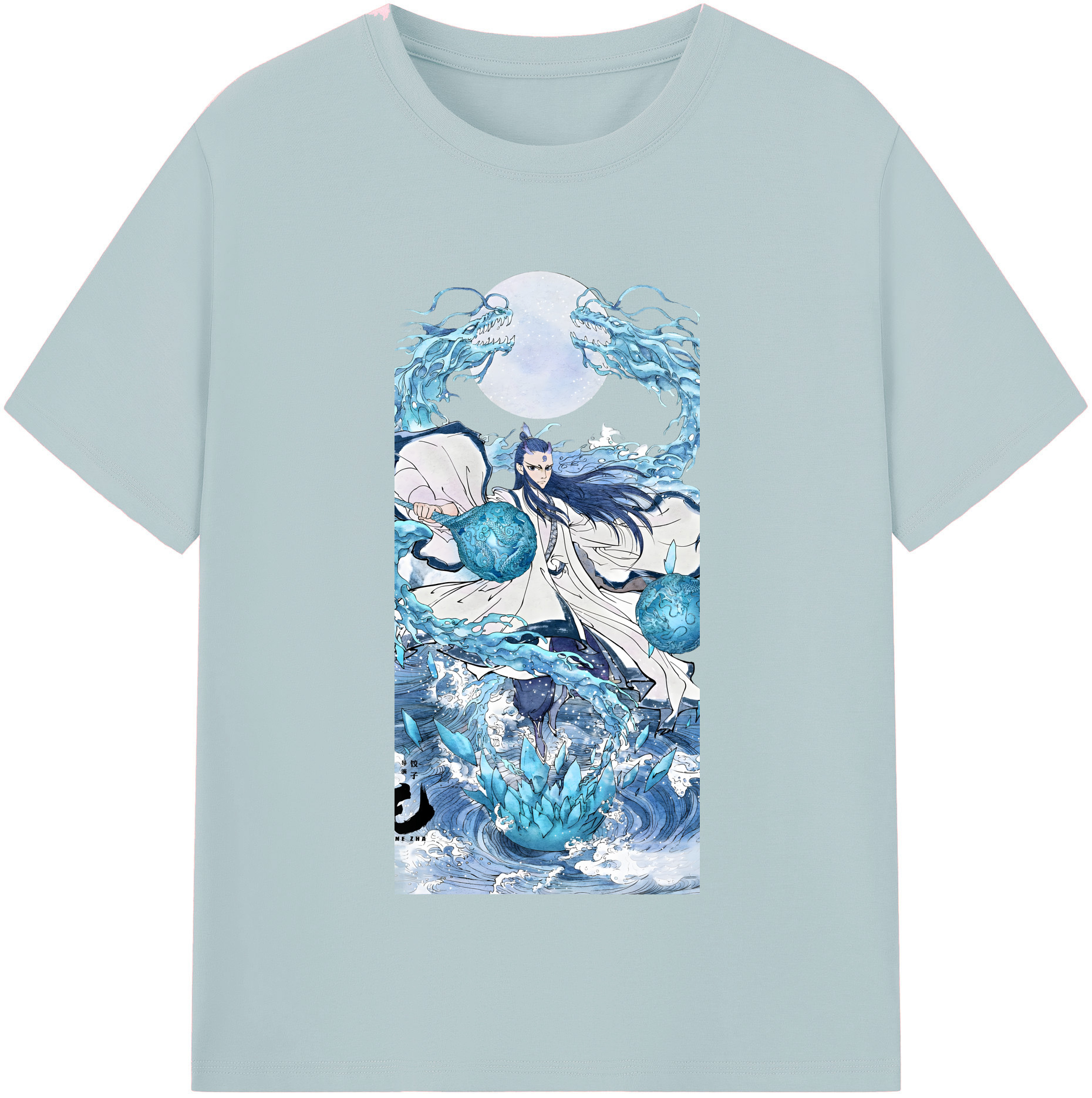 （画像用） Ne Zha 2 ナタ 魔童の大暴れ 綿100％半袖Tシャツ（フロントプリント）